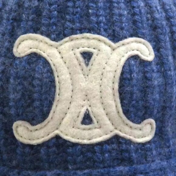 Auth CELINE Bucket Hat Blue/White Cashmere - h30300f main image 4